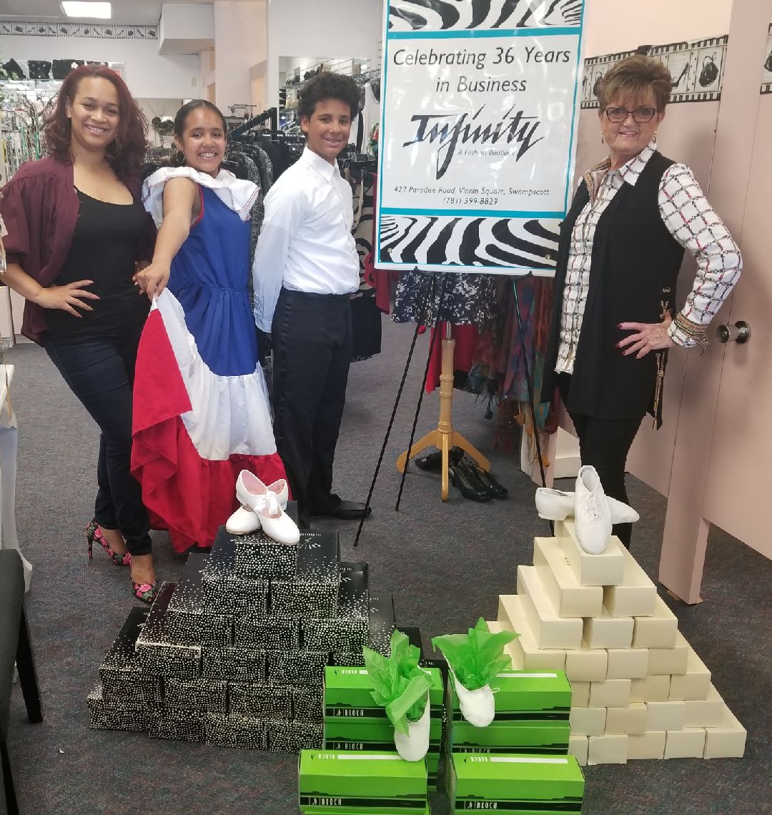 Infinity Boutique Makes a donation of 100 dance shoes to Infinity Boutique Makes a donation of 100 dance shoes to
