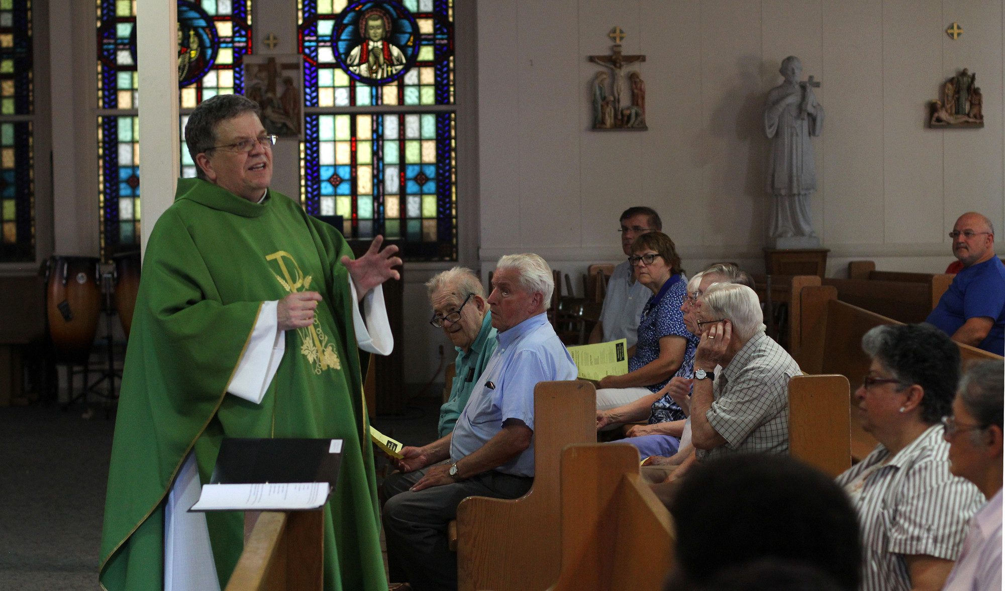 Lynn, Ma. 7-2-17. St. Mary's Pastor Father Brian Flynn said the last Mass in St. Mary's Chapel on Sunday. The building, constructed in 1904, is slated to be demolished soon.