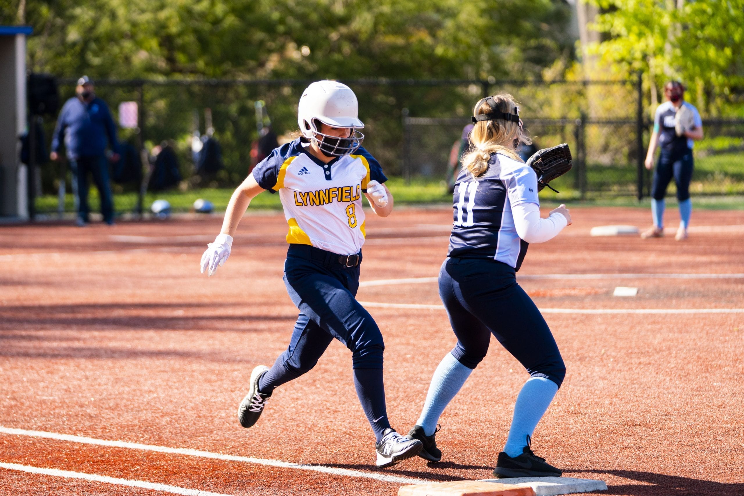 Lynnfield's Ava Gamache runs to first base. Itemlive Itemlive