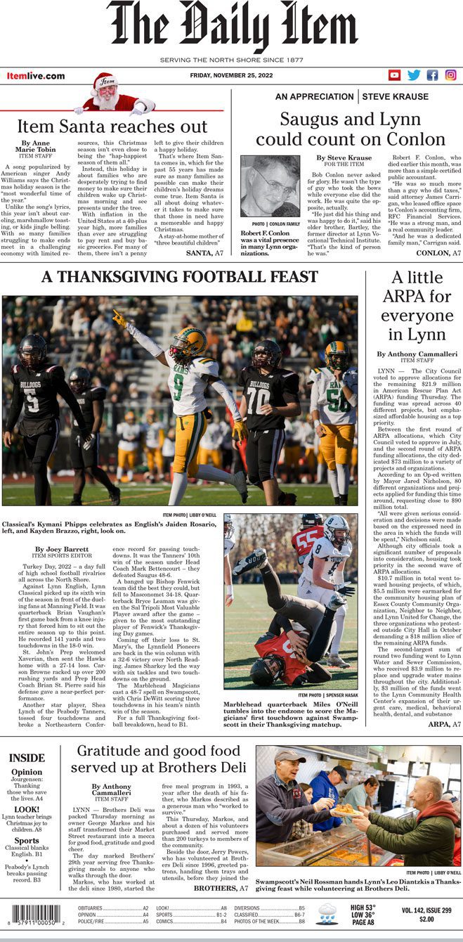 Today s Page One 11 25 22 Itemlive Itemlive